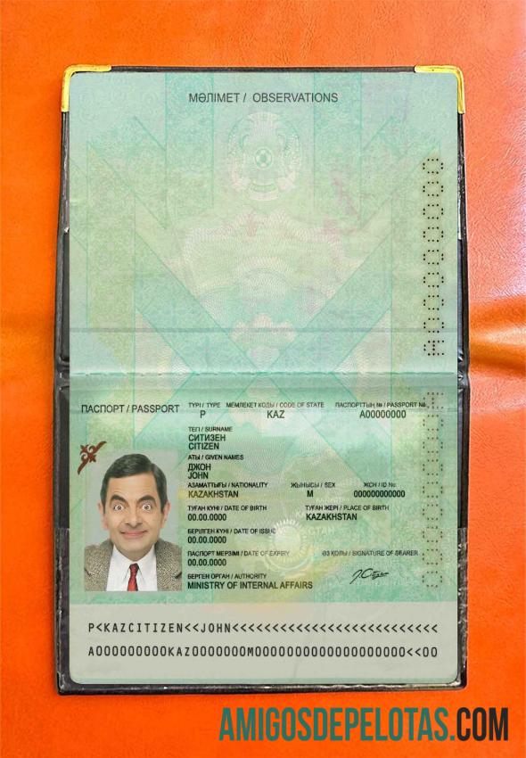 Passaporte do Cazaquistão (presente em 2009) Visual fotográfico baixar para verificação